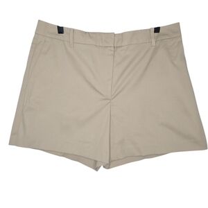 Ann Taylor Womens Mid Rise Soft Khaki Tan The City Shorts Size 10